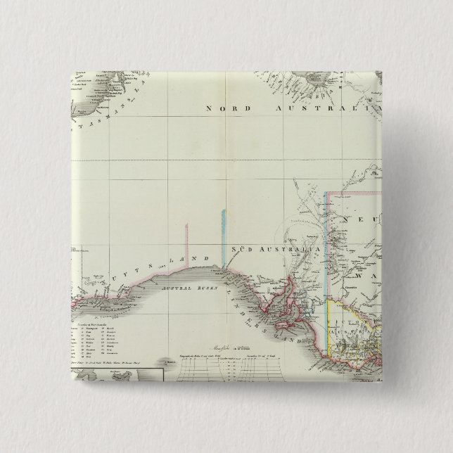 Bóton Quadrado 5.08cm Continente Austral (Frente)