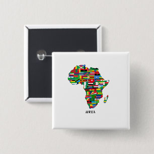 Bóton Quadrado 5.08cm Continente de mapa africano