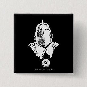 Bóton Quadrado 5.08cm Contorno da máscara do Dr. Fate