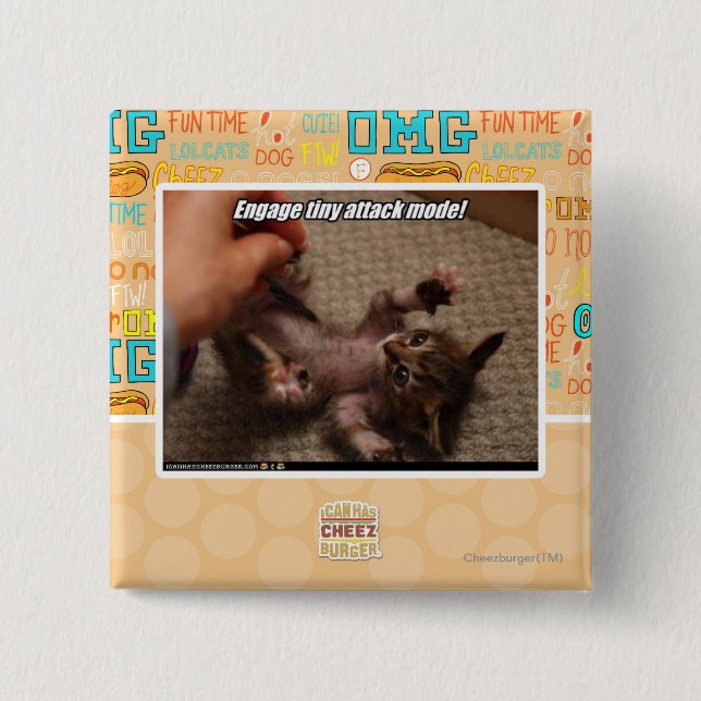 Bóton Quadrado 5.08cm Contrate o modo minúsculo do ataque! (Frente)