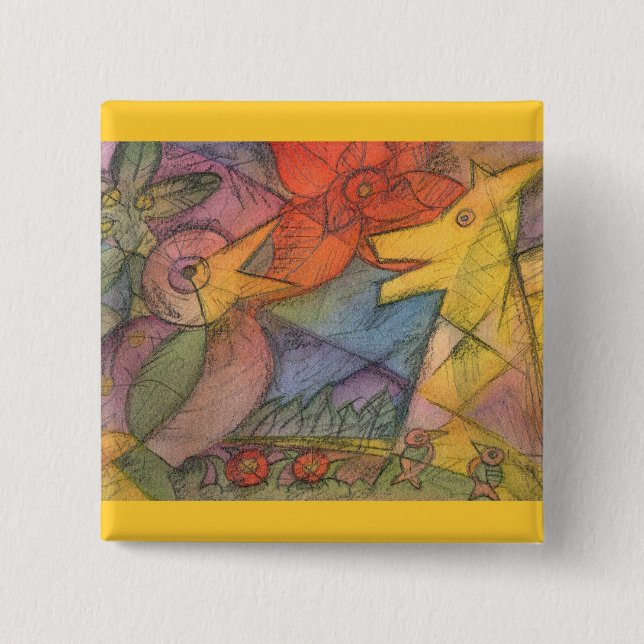 Bóton Quadrado 5.08cm Conversa da fábula (Frente)