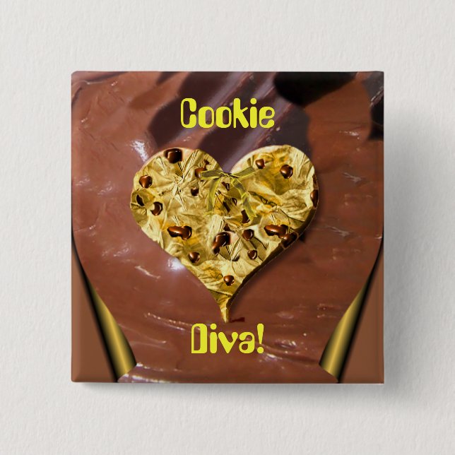 Bóton Quadrado 5.08cm Cookie Diva! (Frente)