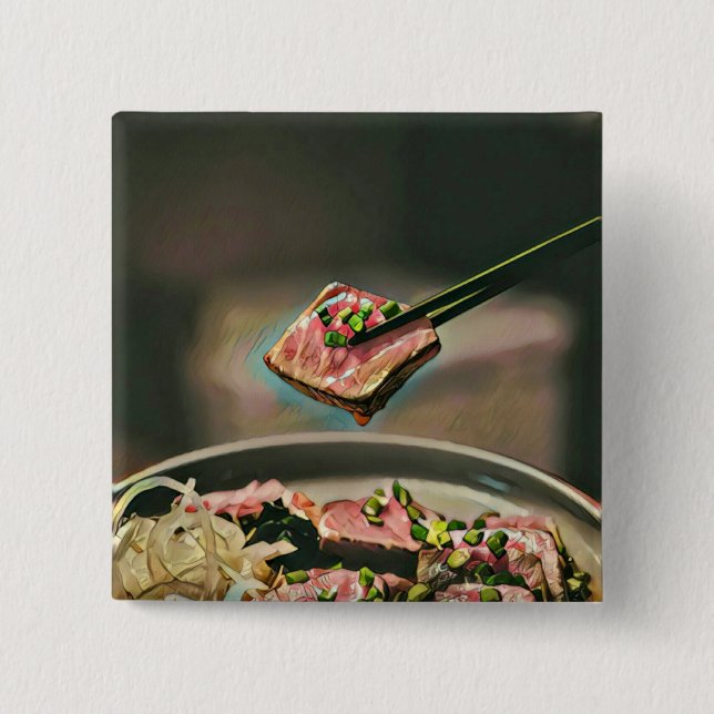 Bóton Quadrado 5.08cm Cool sushi gift (Frente)