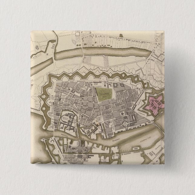 Bóton Quadrado 5.08cm Copenhaga, Kiobenhaven (Frente)