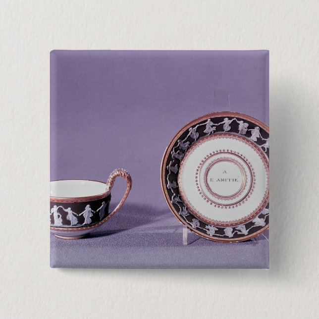 Bóton Quadrado 5.08cm Copo de Meissen e pires, fim do século XVIII (Frente)