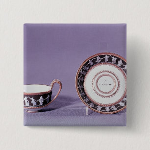 Bóton Quadrado 5.08cm Copo de Meissen e pires, fim do século XVIII