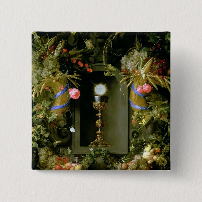 Bóton Quadrado 5.08cm Copo e anfitrião do comunhão (Frente)