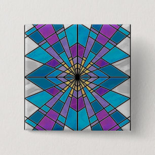 Bóton Quadrado 5.08cm Cor azul e púrpura