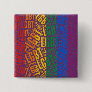 BÓTON QUADRADO 5.08CM COR DO TESTE PADRÃO DA PALAVRA DE LGBT - .PNG