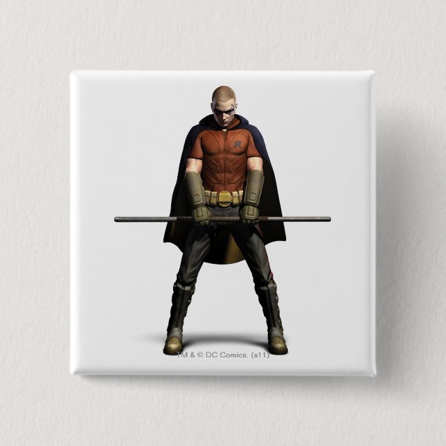 Bóton Quadrado 5.08cm Cor Robin (Frente)