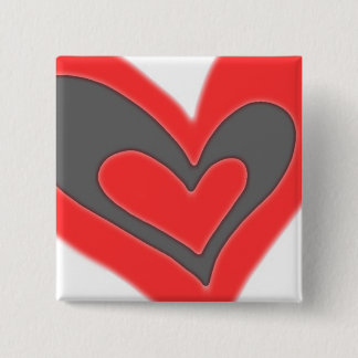 Bóton Quadrado 5.08cm coração do amor de a2z