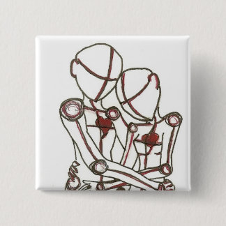 Bóton Quadrado 5.08cm corações