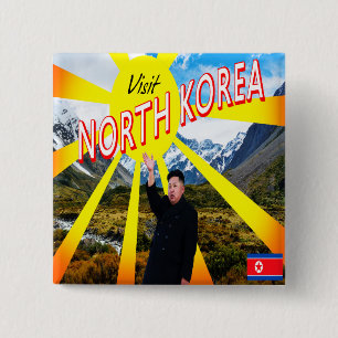 Bóton Quadrado 5.08cm Coreia do Norte da visita