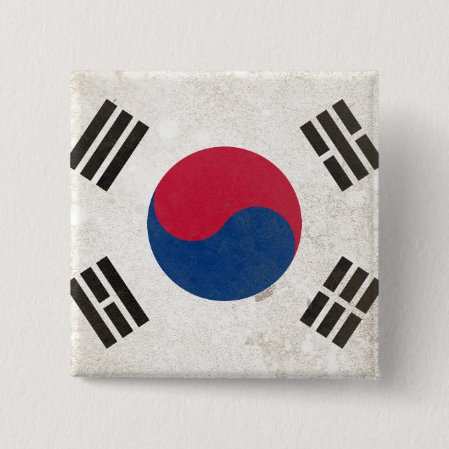 Bóton Quadrado 5.08cm Coreia do Sul (Frente)