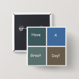 Bóton Quadrado 5.08cm Cores verificadas de Barbados