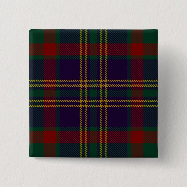 Bóton Quadrado 5.08cm Cork County Irish Tartan (Frente)