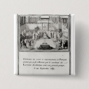 Bóton Quadrado 5.08cm Coroação de Francis II