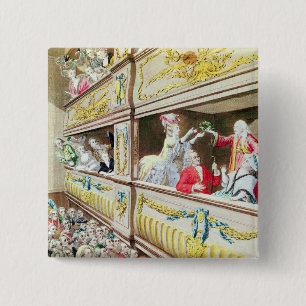 Bóton Quadrado 5.08cm Coroação de Voltaire no teatro Francais