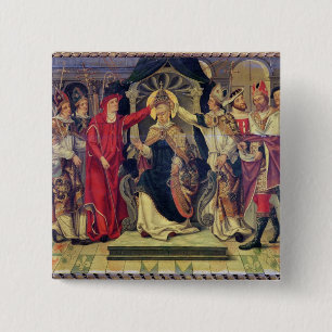 Bóton Quadrado 5.08cm Coroação do papa Celestine V em agosto de 1294