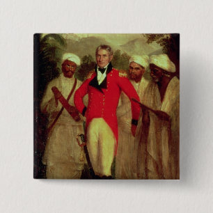 Bóton Quadrado 5.08cm Coronel Colin Mackenzie e seus pandits indianos