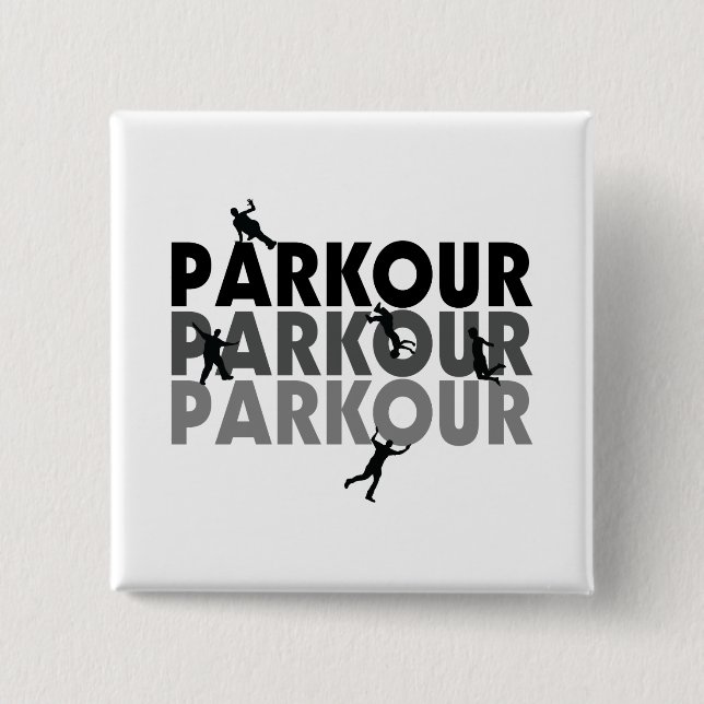 Bóton Quadrado 5.08cm Corredor livre de Parkour (Frente)