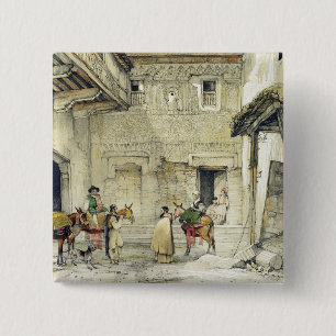 Bóton Quadrado 5.08cm Corte da mesquita (Pátio de la Mesquita), de '