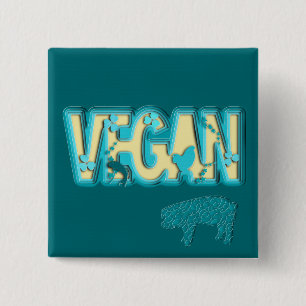Bóton Quadrado 5.08cm Corte de papel vegetariano