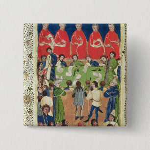 Bóton Quadrado 5.08cm Corte do Banco do rei, Westminster Hall, c.1460