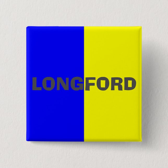 Bóton Quadrado 5.08cm County Longford Flag Crachá (Frente)