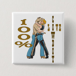 Bóton Quadrado 5.08cm Cowboy Love