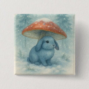Bóton Quadrado 5.08cm Cozy Snowy Day Bunny