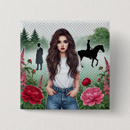 Bóton Quadrado 5.08cm crachá