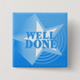 Bóton Quadrado 5.08cm Crachá bem cozido do botão da estrela no azul