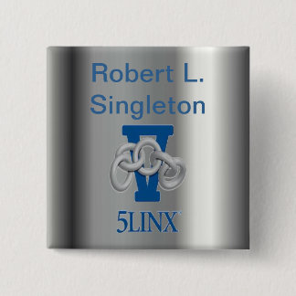 Bóton Quadrado 5.08cm Crachá conhecido de prata #2