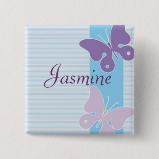 Bóton Quadrado 5.08cm Crachá conhecido personalizado - borboletas