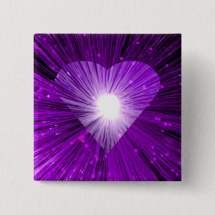 Bóton Quadrado 5.08cm crachá de botões quadrados do Coração Roxo