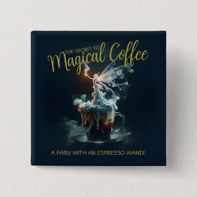 Bóton Quadrado 5.08cm Crachá de café (Frente)