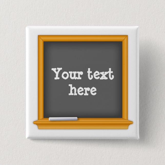 Bóton Quadrado 5.08cm Crachá de Espírito Escolar de Chalkboard (Frente)