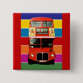 Bóton Quadrado 5.08cm Crachá de ônibus de Londres - Quadrado