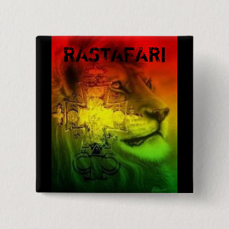 Bóton Quadrado 5.08cm Crachá de Rastafari