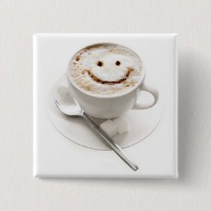 Bóton Quadrado 5.08cm Crachá do botão do divertimento de HealthyCoffee