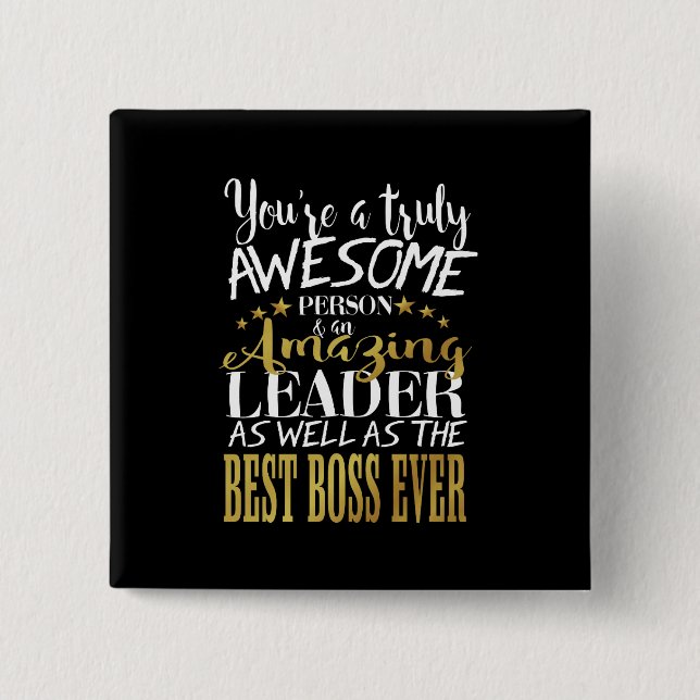 Bóton Quadrado 5.08cm Crachá do botão do melhor chefe (Frente)