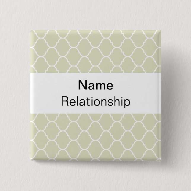 Bóton Quadrado 5.08cm Crachá do casamento (Sans Serif) (Frente)