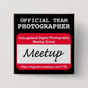 Bóton Quadrado 5.08cm Crachá do fotógrafo do CDP - preto
