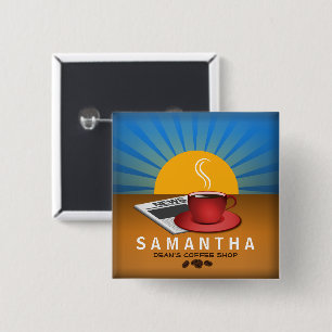 Bóton Quadrado 5.08cm Crachá do quadrado do nome de etiqueta da