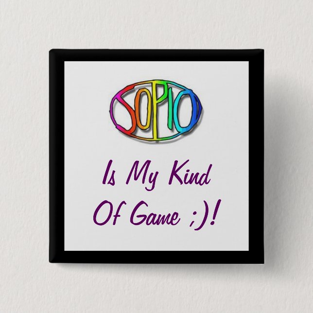 Bóton Quadrado 5.08cm Crachá do ventilador Sopio (Frente)