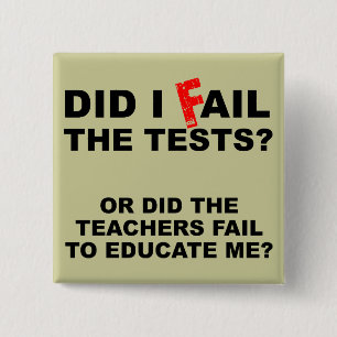 Bóton Quadrado 5.08cm Crachá engraçado do botão da falha do professor