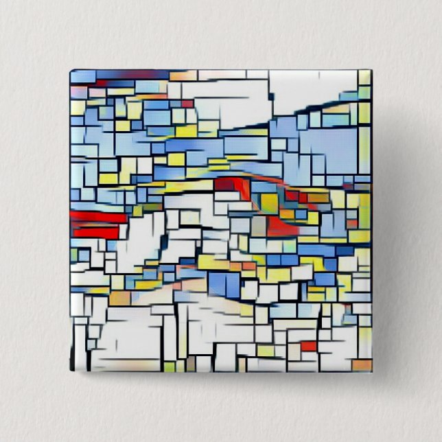 Bóton Quadrado 5.08cm Crachá Funky da arte (Frente)