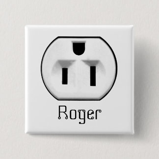 Bóton Quadrado 5.08cm Crachá Funny Electrical Outdoor Name | Nomes de et