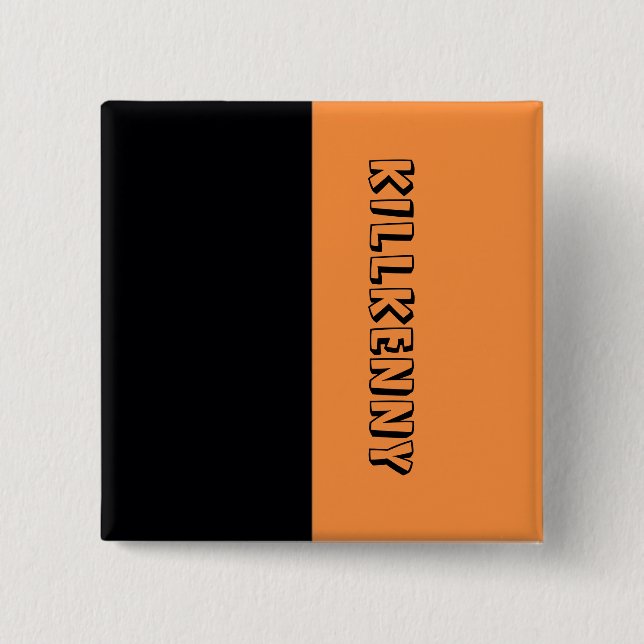 Bóton Quadrado 5.08cm Crachá Pin de Sinalizador do Condado de Killkenny (Frente)